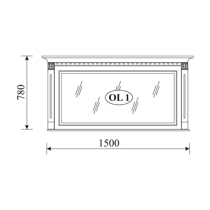 CLassic wooden frame rectangular mirror orfeusz collection Model OL 1