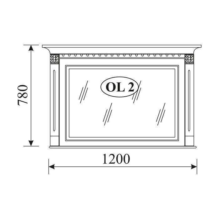 Living room classic wooden frame rectangular mirror model - OL 2