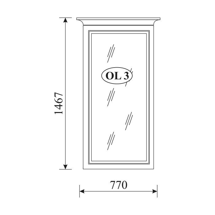 Classic wooden frame massive wall mirror model OL 3