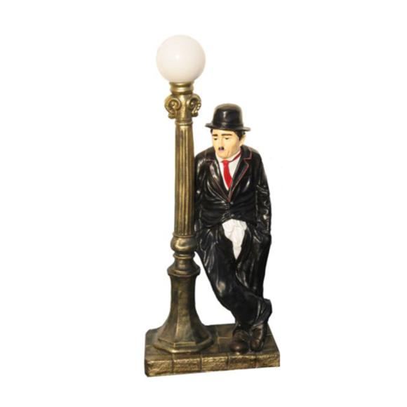 Lighting decor figure designed as flap with a golden post lamp 110cm WG2020 P1