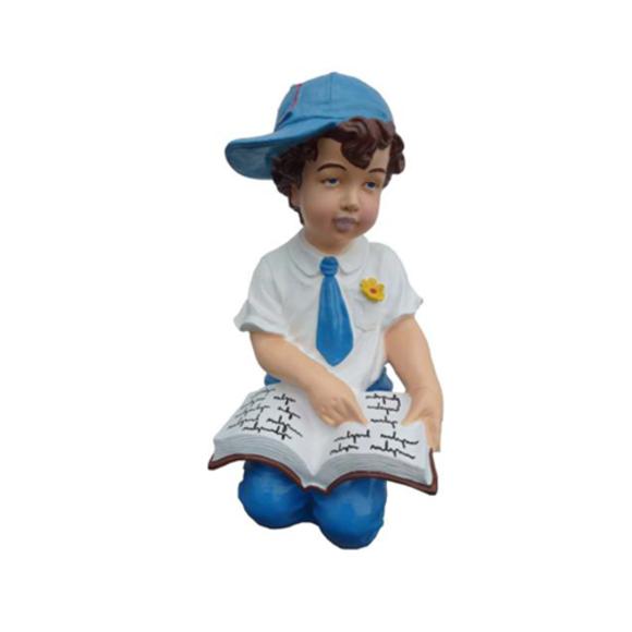 Decorative colorful figure designed as a boy reading a book 47cm P105