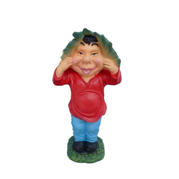 Decorative garden sculpture designed as a boy in red shirt figure 45cm