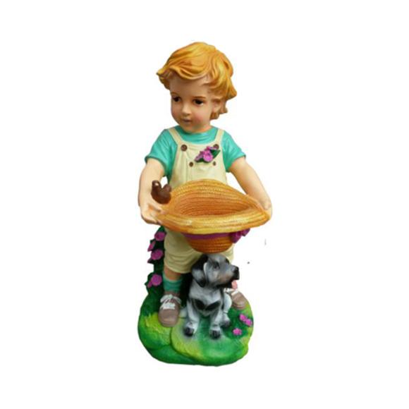 Decorative figure designed as a little girl with a puppy 48cm P119