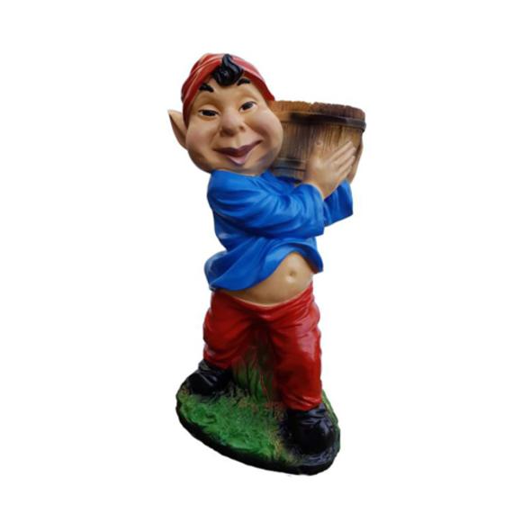 Decorative colorful sculpture designed as a boy with a bucket 52cm