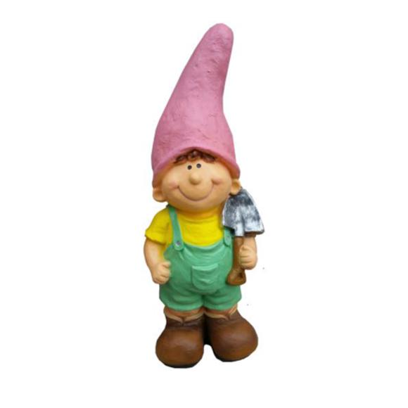 Decorative sculpture designed as a cartoon kid with a shovel 62cm P130