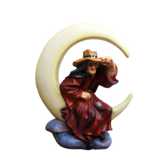 Handing decor sculpture designed as an witch on a moon 80cm P133