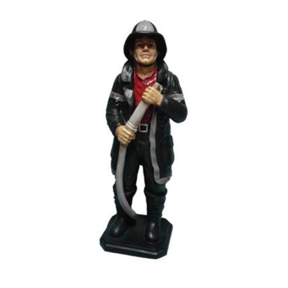 Decor sculpture designed as an original colored american fireman 93cm P15