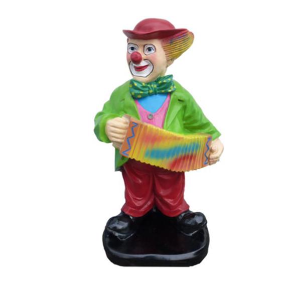 Colorful decorative figure designed as a clown playing accordion 65cm