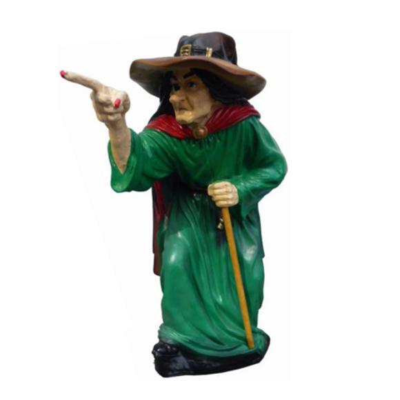 Decor figure designed as an original colored witch with a cane 60cm P33