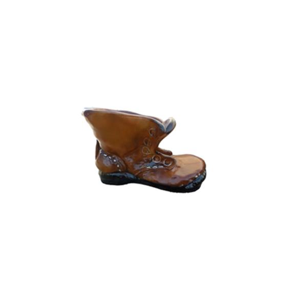 Gloss decorative figure designed as a brown colored shoe 53cm P62