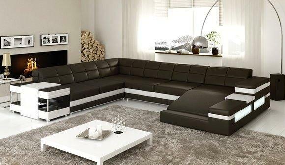 Corner Sofa Couch Upholstery Leather Set Living Room Corner Living PH3006 New