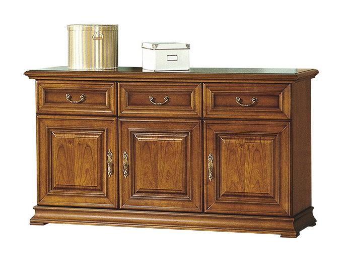 Classic wooden sideboard with 3-swing doors & 3-sliding drawers model - R-K3