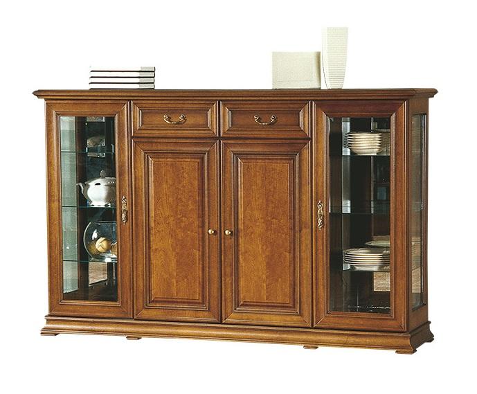 Living room classic country style wooden cupboard with 4-swing doors & 2-sliding drawers model - R-K6