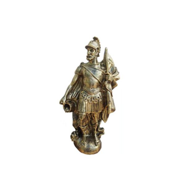 Full gloss golden colored decorative figure of antique roman warrior 56cm