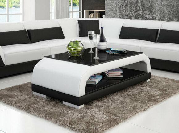 Designer Coffee Table Upholstery Table Leather Glass Modern Tables Glass Tables 6108