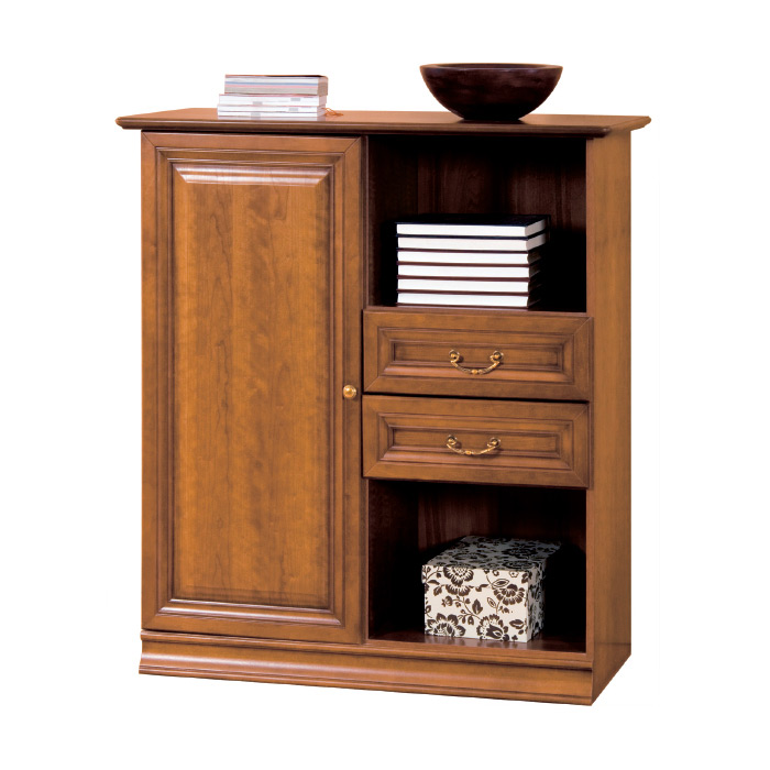 Classic country style wooden sideboard with shelves, sliding drawers & swing door Model SE-2K