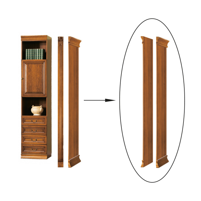 Classic end element for bookcase bookcase cabinet - model SE-B2