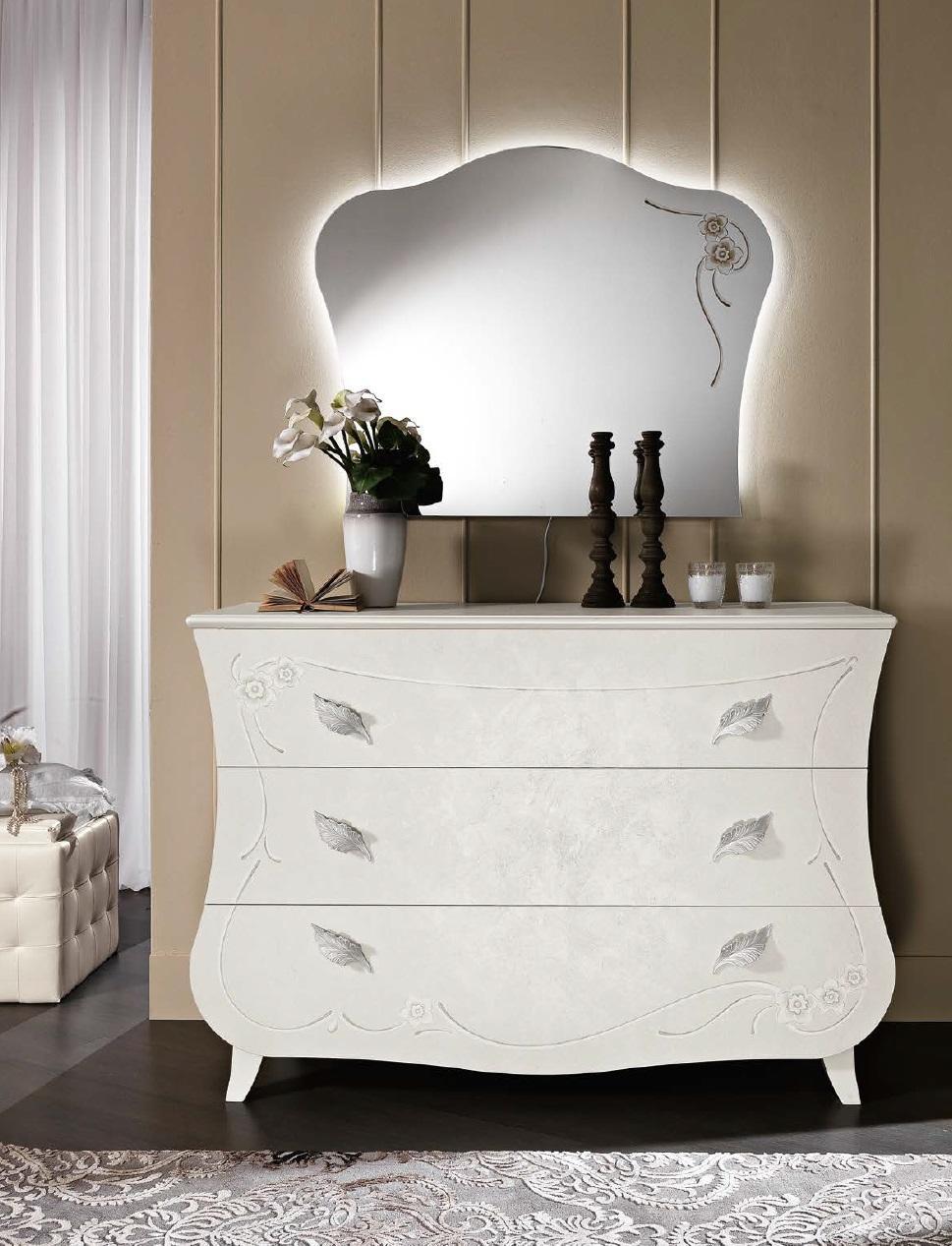 Chests of Drawers Italian Furniture Solid Mirror 2pcs Chest of Drawers Sideboard Cabinet Wood