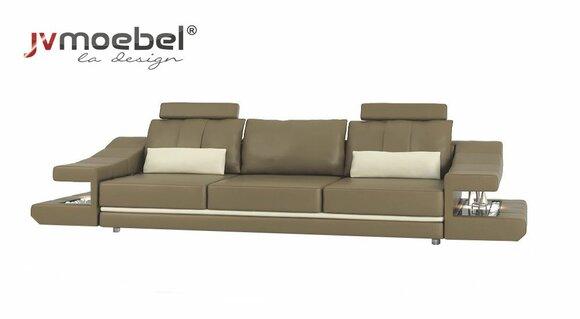 Modern Designer Luxury Sofa 3 Seater Furniture Upholstery Leather Brown Big Sofas Couches