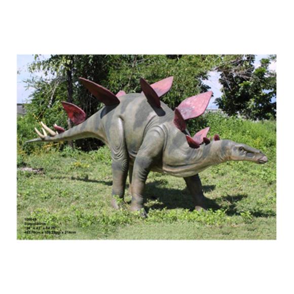 Decorative garden XXL sculpture designed as Stegosaurus figure 5m length