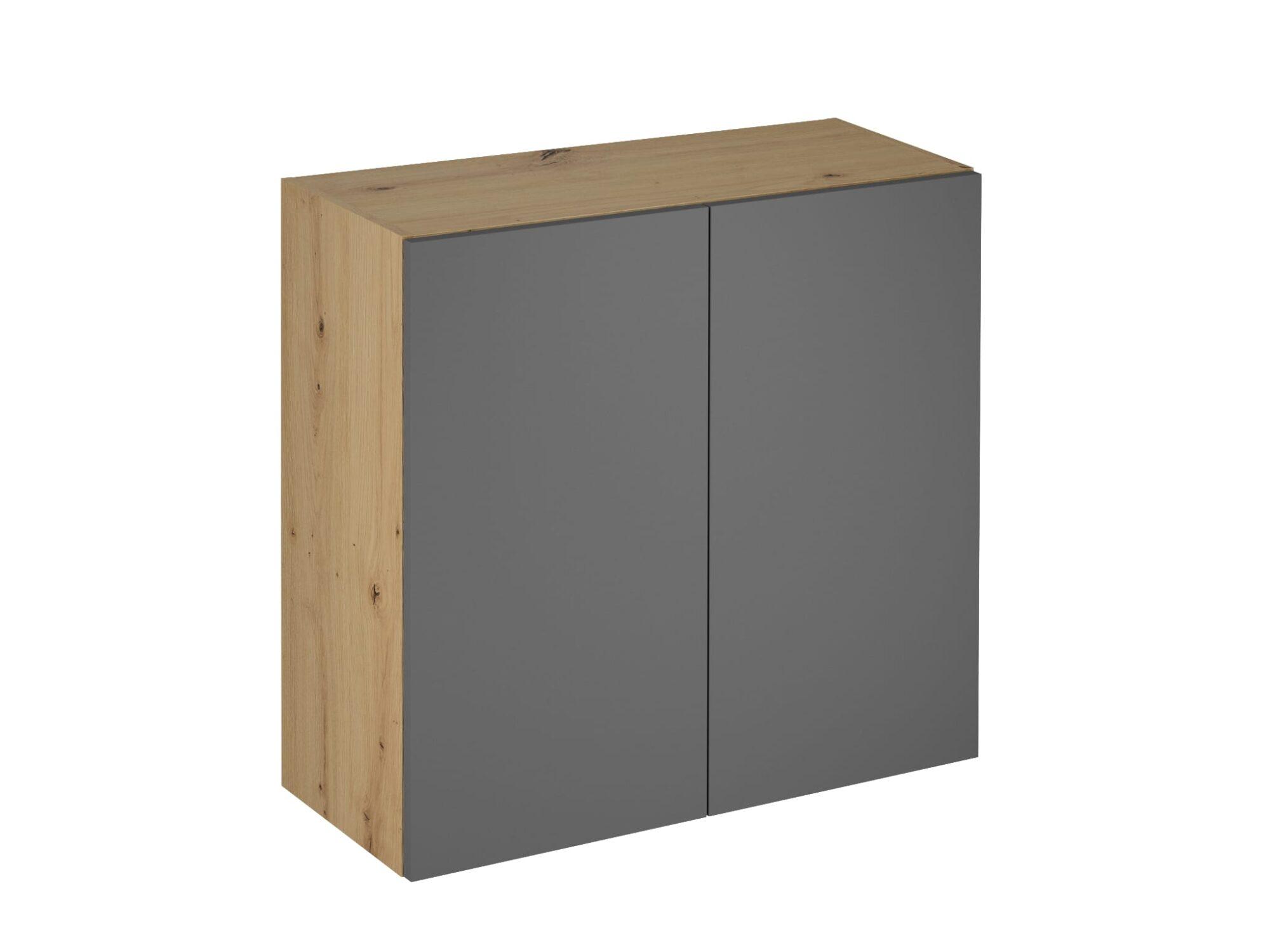 WALL-MOUNTED SPACIOUS TWO-DOOR KITCHEN UTENSIL CABINET IN THE COLOUR GREY G80