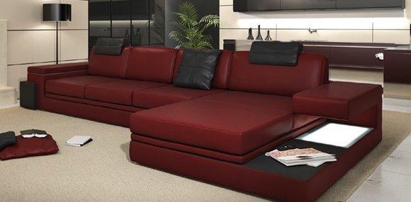 Design leather sofa couch upholstery living landscape corner set textile Tachau RT