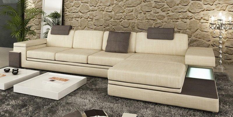 Design Leather Sofa Couch Upholstery Living Landscape Corner Set Textile Tachau BB