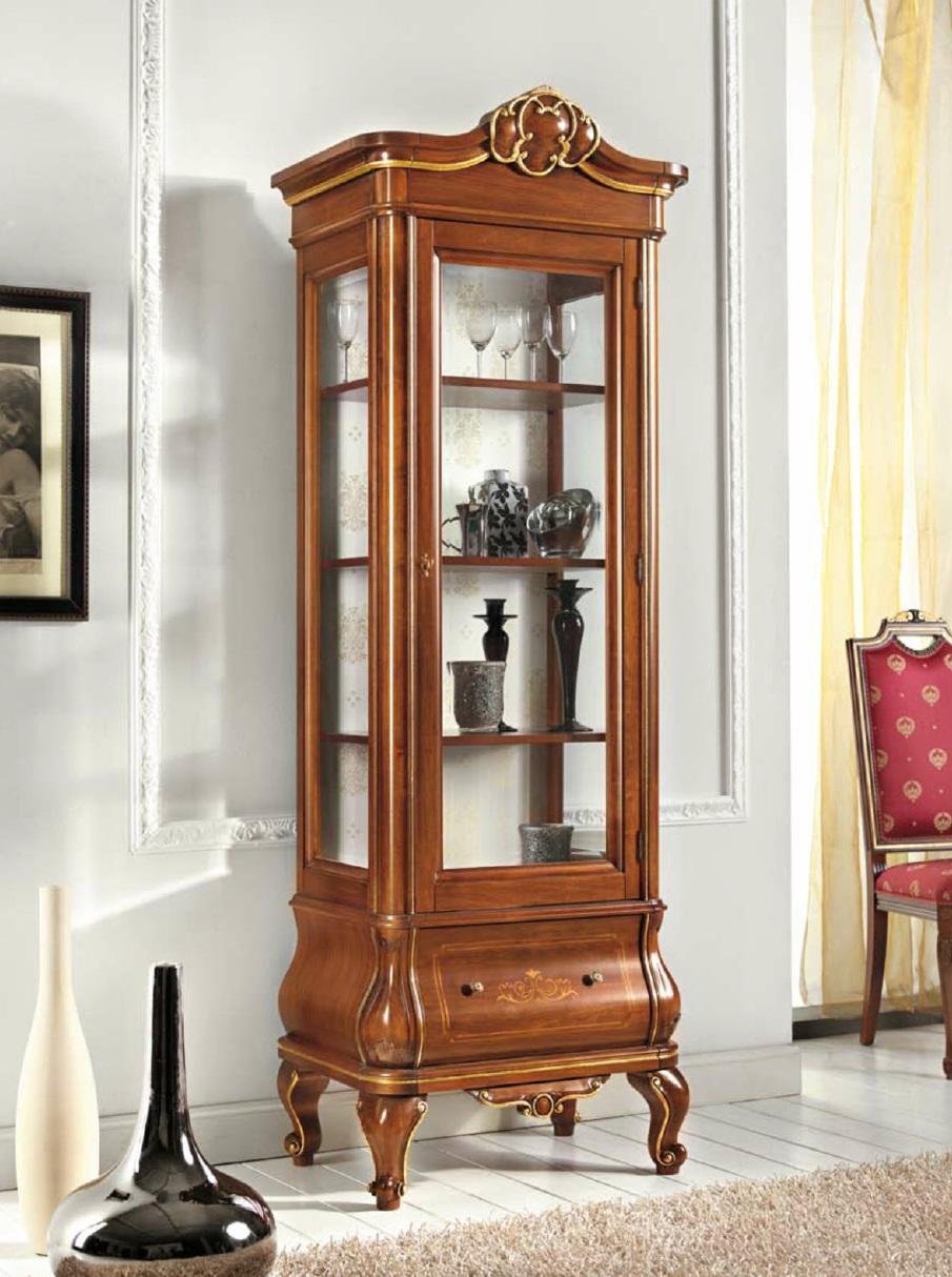 Showcase Glass Cabinet Wood Cabinets Living Room Display Italian Luxury Furniture