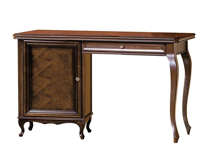 Classic wooden office table with a swing door & sliding drawer italian furniture wersal collection Model W-S