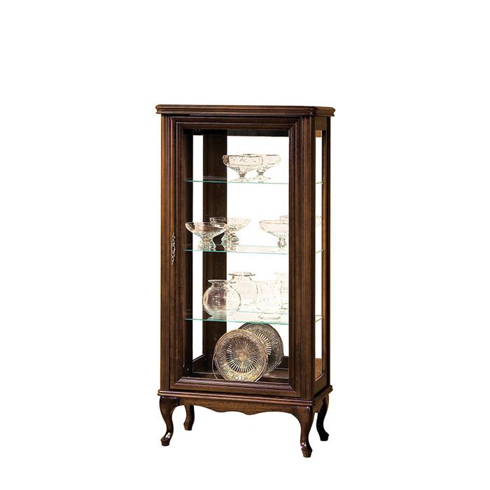 Classic wooden showcase with 3-glass shelves italian furniture wersal collection model-W-W3-4L