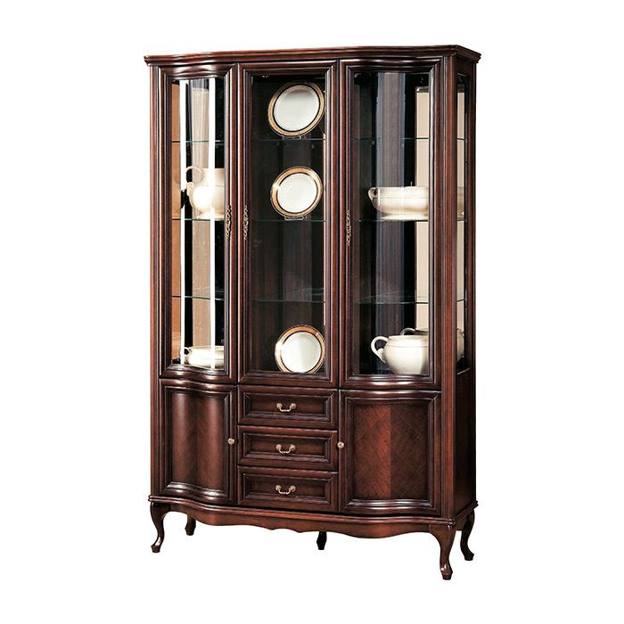 Classic wooden showcase with 5-swing doors & 3-sliding drawers italian furniture wersal collection model - W-W3