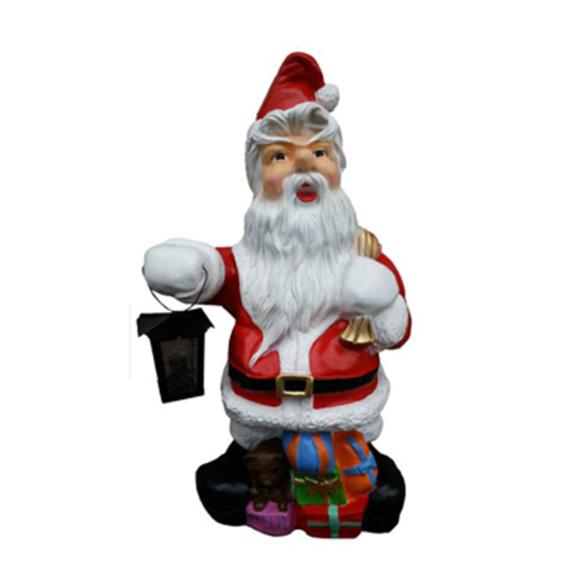 Colorful decorative figure designed as a santa claus with lamp & presents 78cm