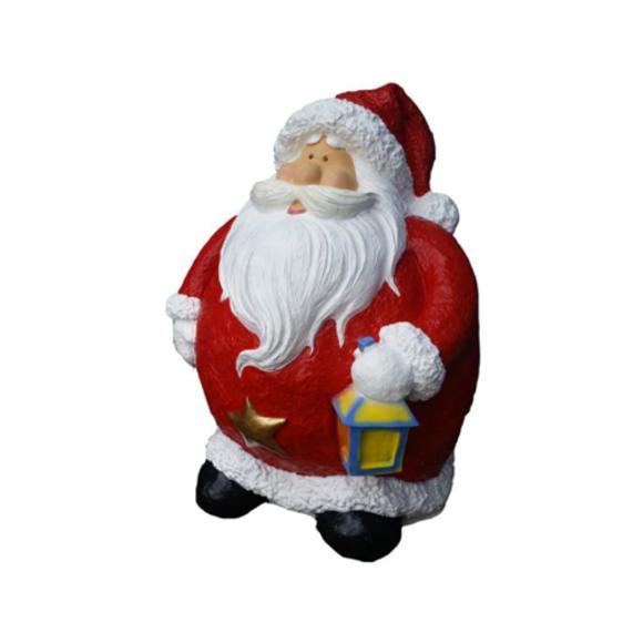 Christmas decorative sculpture designed as a colorful round santa claus with a lamp 79cm