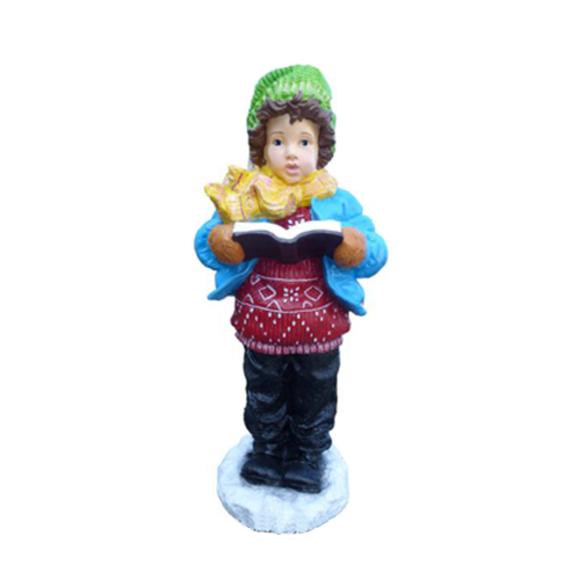 Christmas decorative sculpture designed as standing boy reading a book 80cm