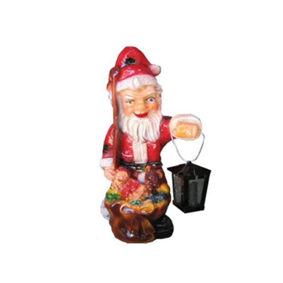 Christmas decorative gloss colorful sculpture designed as santa claus with a lamp 32cm