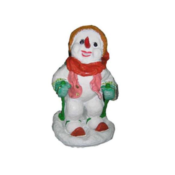 Christmas decorative sculpture designed as a standing snowman on skis 41cm