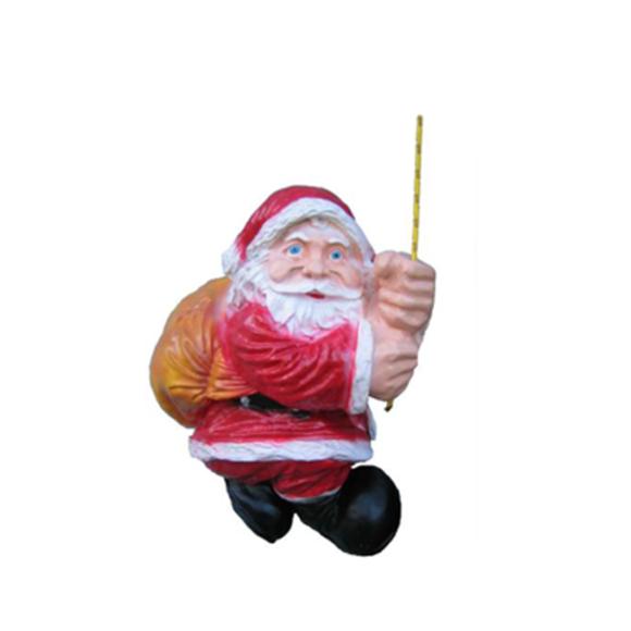 Christmas decorative sculpture designed as a colorful hanging santa claus with a present bag 32cm