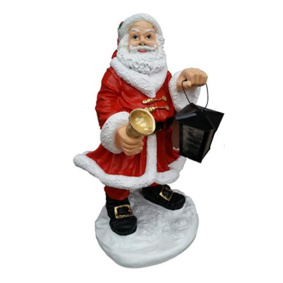 Christmas decorative sculpture designed as a santa claus with bell & lamp 65cm