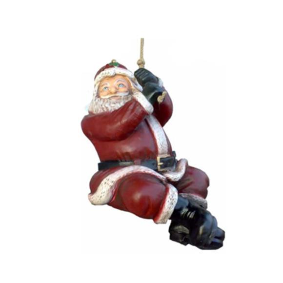 Christmas decorative figure designed as a santa claus hanging on a rope 50cm