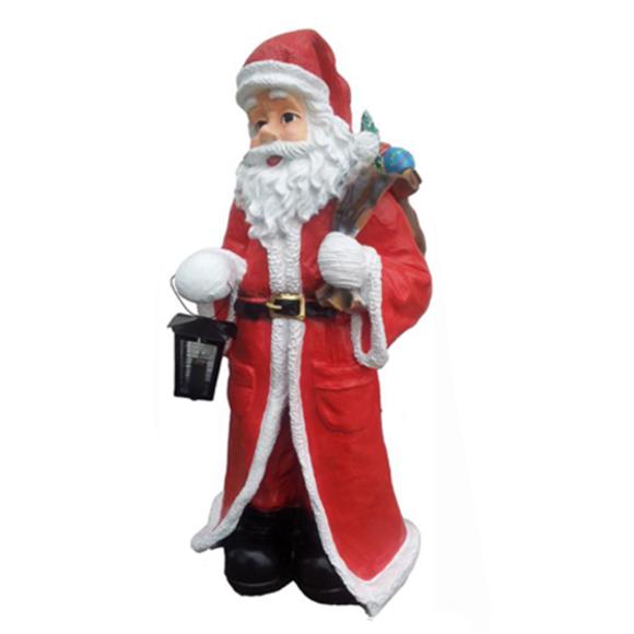 Christmas lighting decorative sculpture designed as a standing santa claus with lamp & presents 100cm