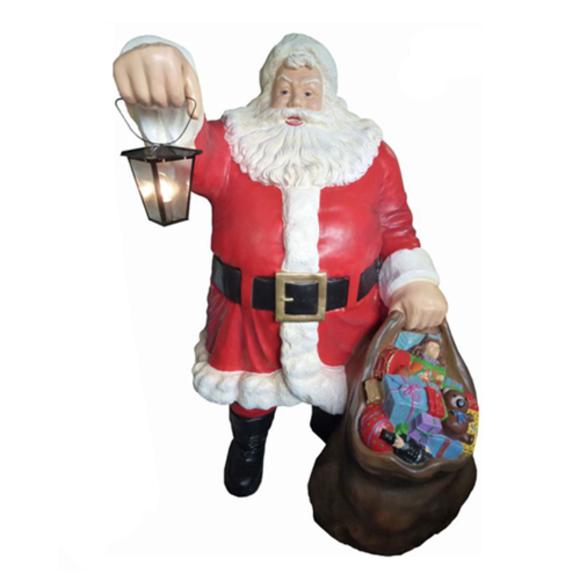 Decorative garden light designed as santa claus with a lamp figure 190 cm height