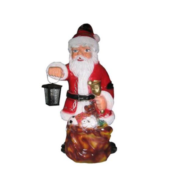 Christmas decorative sculpture designed as santa claus with lamp, bell & presents 85x116cm