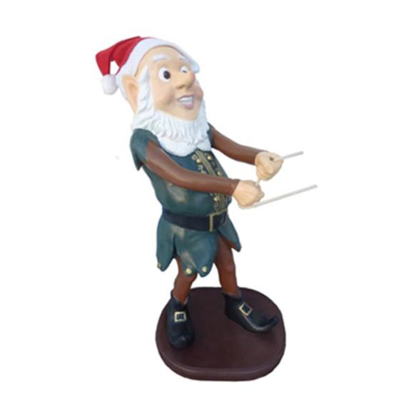 Decorative christmas sculpture designed as a dwarf holding a rope 80cm