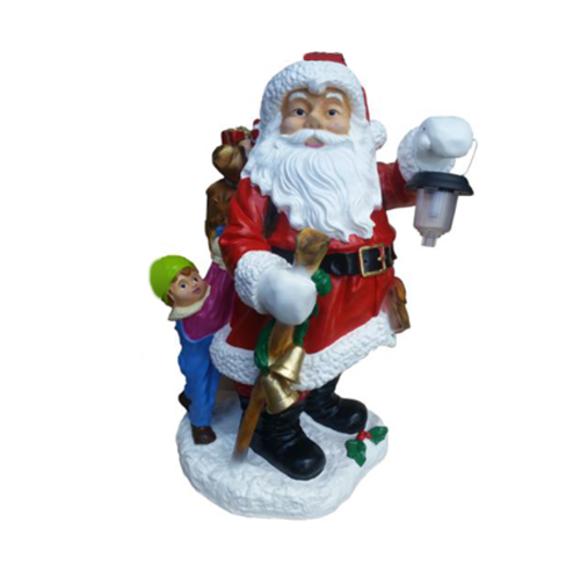 Winter christmas decor figure designed as santa claus & little kid 75cm