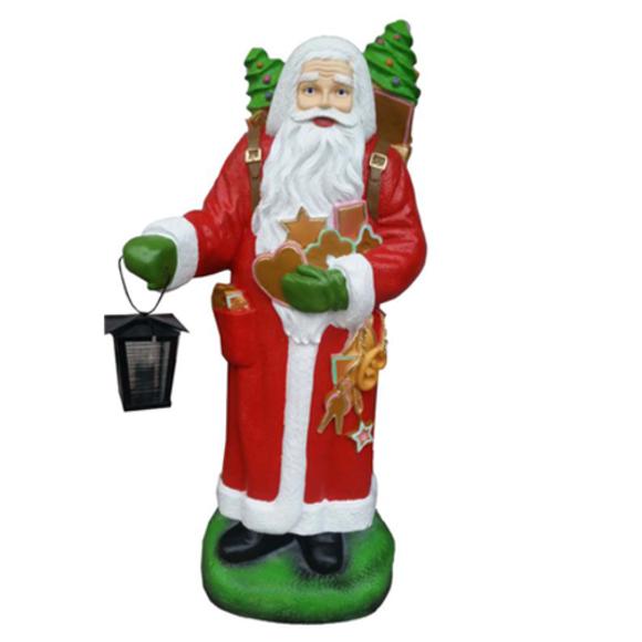 Christmas decorative sculpture designed as santa claus with lamp, trees & cookies 92cm