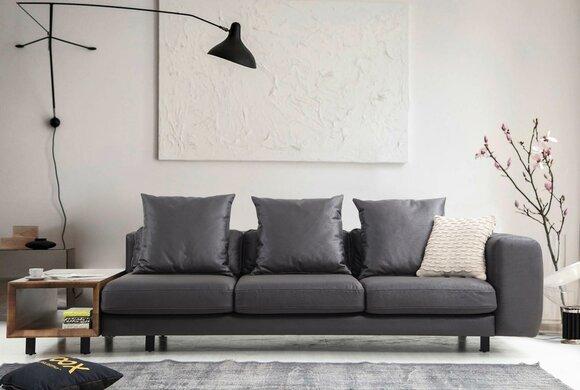 Upholstered sofa three seater couch fabric sofa sofa seater fabric grey table