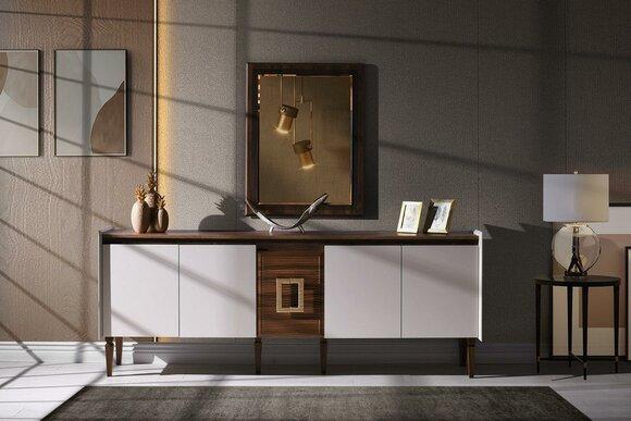 Group Sideboard Sideboard Cabinet Mirror Wood Chest of drawers Modern Brown