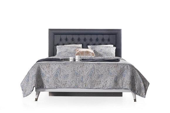 Chesterfield double bed Bed with bed frame grey upholstery