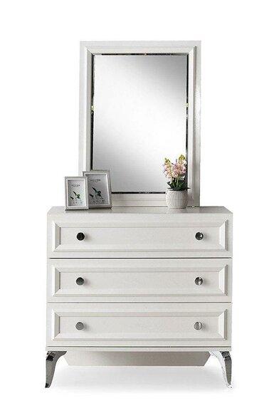 Complete chest of drawers with mirror Wardrobe Wooden wardrobe White Bedroom