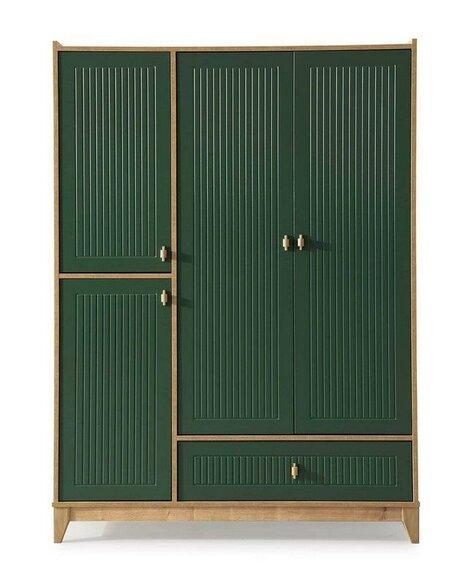 Luxurious green wardrobe wooden furniture for children\'s room novelty